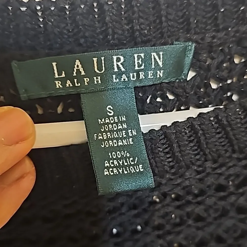 -‎ Lauren Ralph Lauren Crochet Women's Black Sweater small